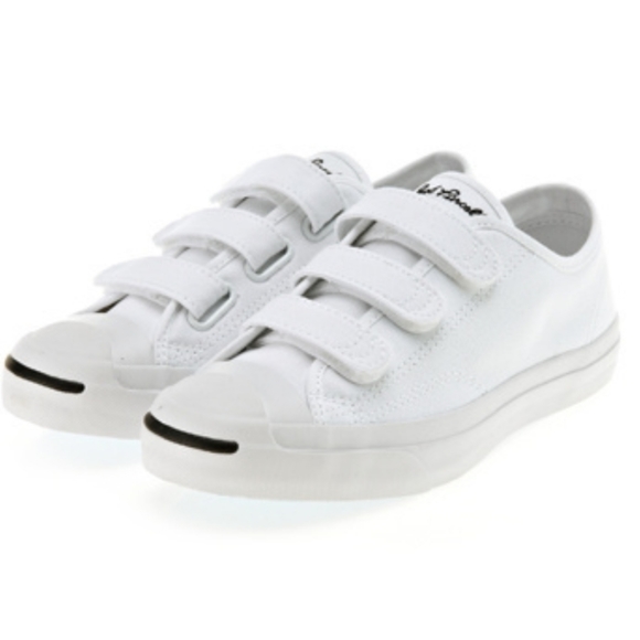 Converse Shoes | Converse Jack Purcell White Velcro Shoes Sneakers | Color: White | Size: 5 | Oncelvdapparel's Closet